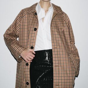 Zara reversible trench coat zw collection in dark caramel